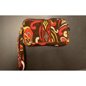 Vera Bradley Puccinni Small Clutch Wallet Brown Barley Used Brown Fall Color EUC